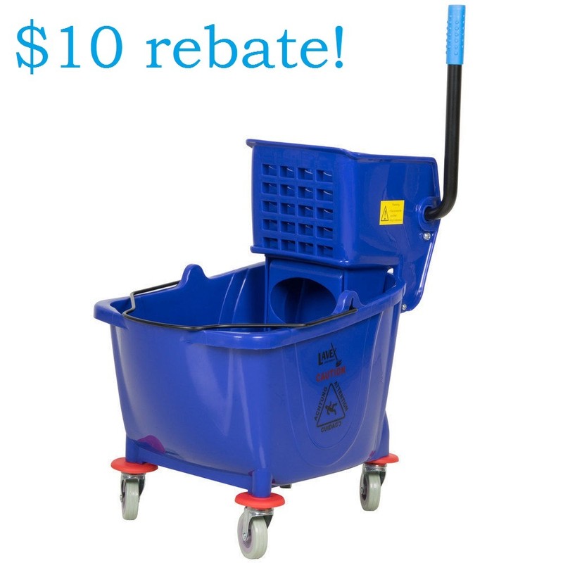 Industrial Lavex Janitorial Blue 36 Quart Mop Bucket & Wringer Combo with bonus