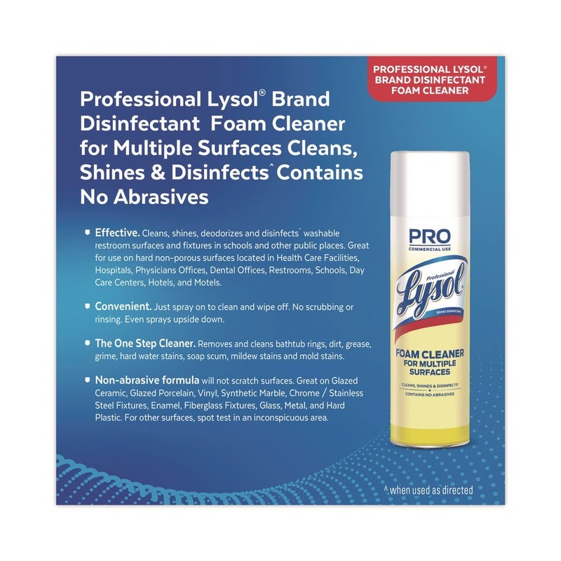 Professional LYSOL Brand 02775CT 24 oz. Aerosol Foam Cleaner (12/Carton) New gallery