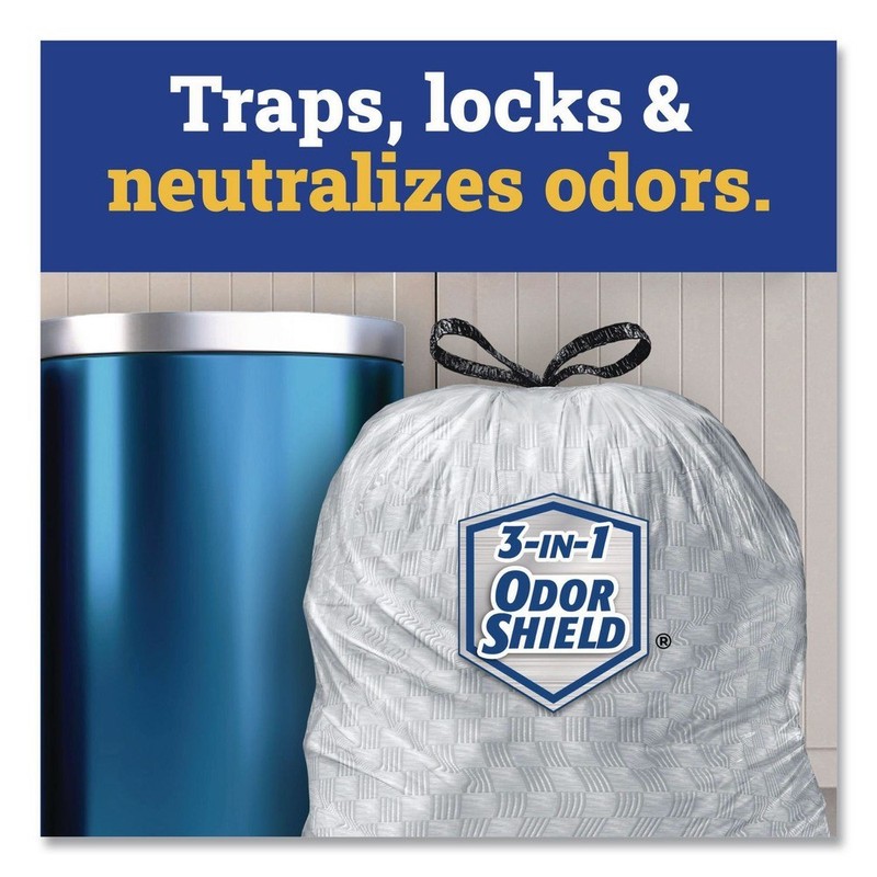Glad 70427 23.75" x 24.88" 13-Gal Drawstring Trash Bags - Gray (100/CT) New gallery