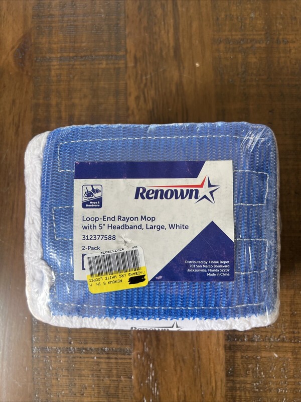 2 Pack RENOWN Loop-End Blended Mop with 5″ Headband Large, White 312377588