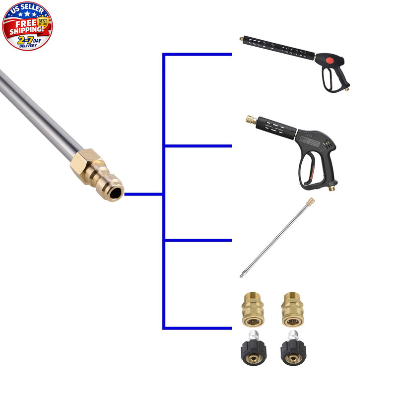 Stainless Steel Pressure Washer Gutter Cleaner Attachment, Angled Extension Wand gallery