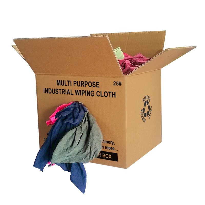 Color Knit T-Shirt 100% Cotton Cleaning Rags – 25 lbs. Box-Multipurpose Cleaning