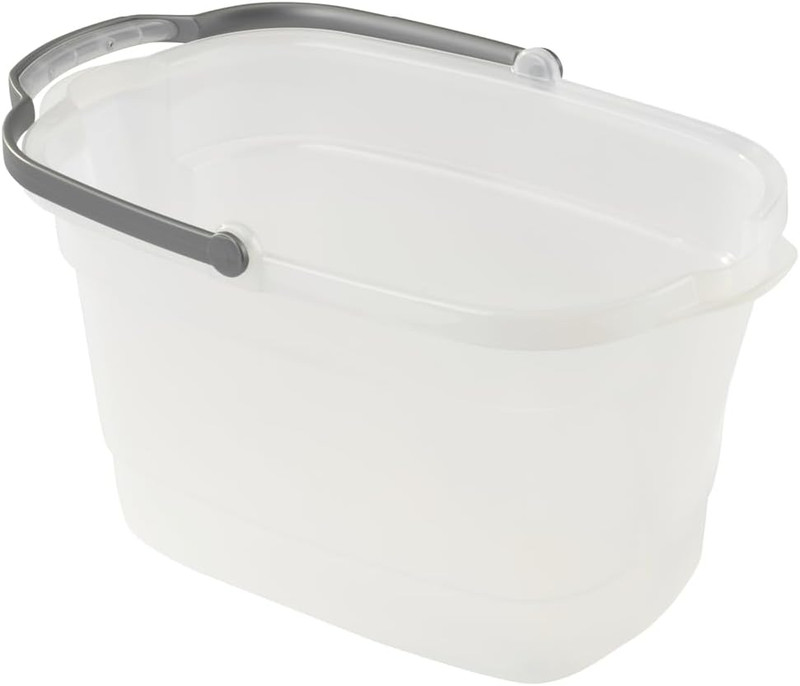 Cleaning Bucket Rectangular for Mopping or Storage with Handle and Built-In Pour