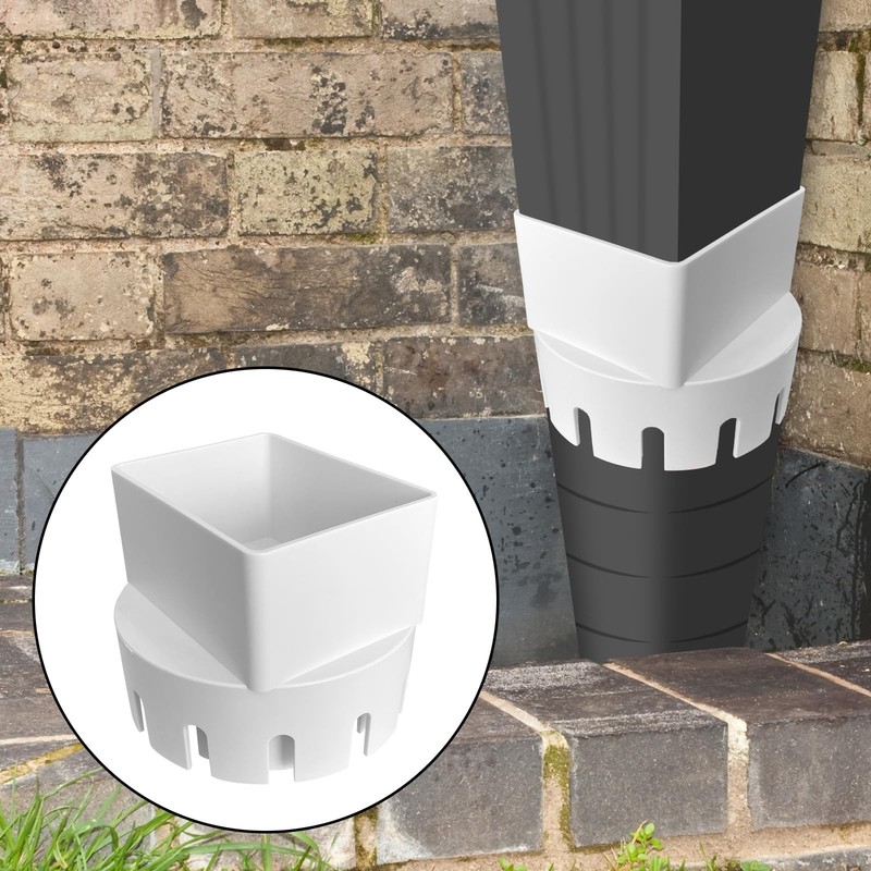 DLBEEM Gutter Downspout Adapter to Drain Pipe with 3" x 4" x 4", White gallery