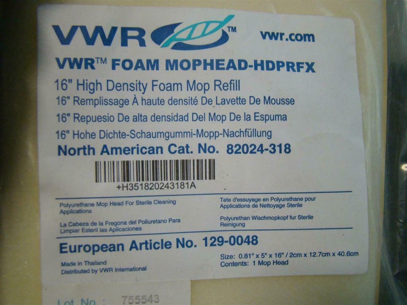 VWR 16" High Density Foam Mop Refill MopHead-HDPRFX 82024-318 gallery