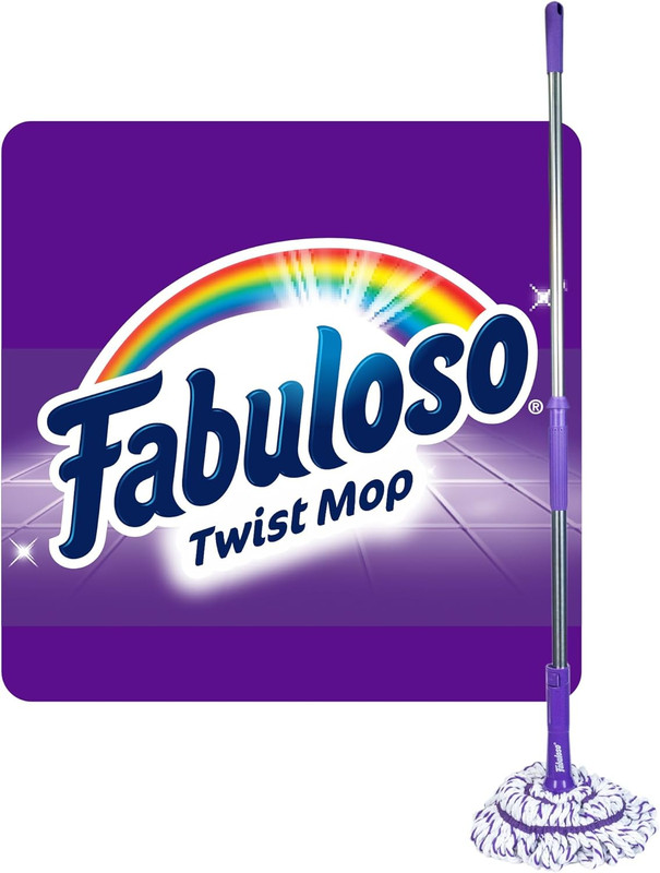 Twist Mop, Self Wringing Floor Mop with Non Scratch Scrubber and Removable Washa