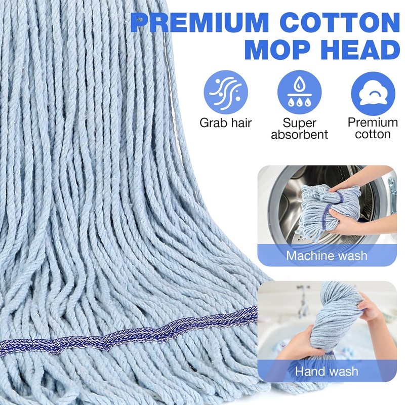 String Mop for Floor Cleaning - Heavy Duty Industrial Commercial Wet Mop with... gallery