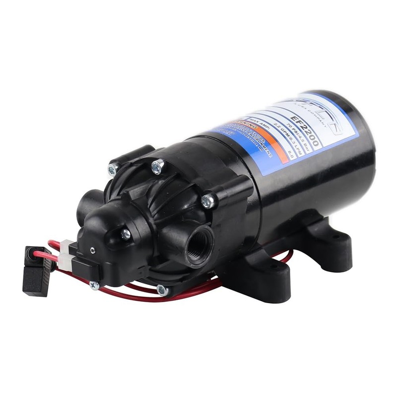 Everflo 12V On-Demand Diaphragm Sprayer Pump - 2.2GPM, 70 PSI, 2.2 GPM, Black