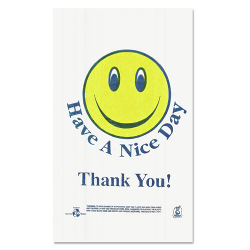 Barnes Paper Company T16SMILEY 11.5 in. x 21 in. Shopping Bags (900/Carton) New