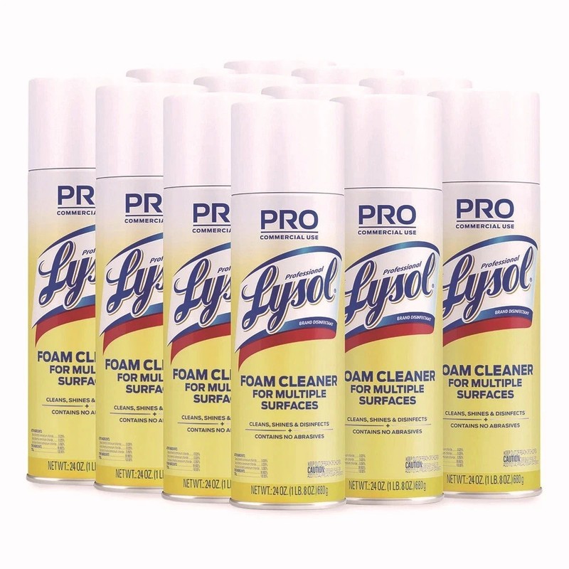 Professional LYSOL Brand 02775CT 24 oz. Aerosol Foam Cleaner (12/Carton) New