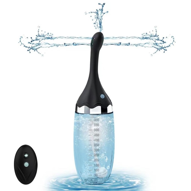 Anal Douche Automatic Enema Bulb – 20oz Electric Enemas for Large, Black