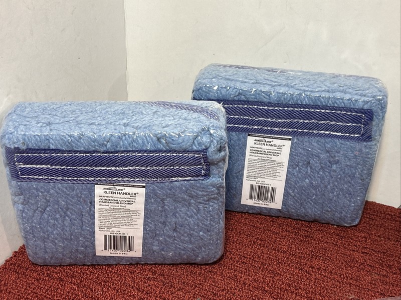 2 pack Bison Life Kleen Handler General Cleaning Mop Head Blue BIS-GCM-01-1