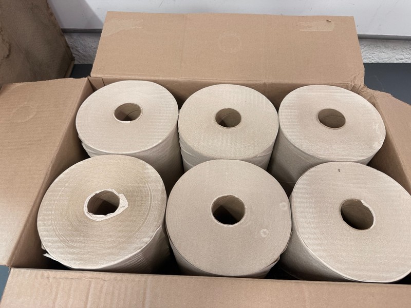CASE OF 6 ROLLS Pacific Blue Basic Brown Recycled Paper Towel Rolls, 1-ply, 7.8" gallery