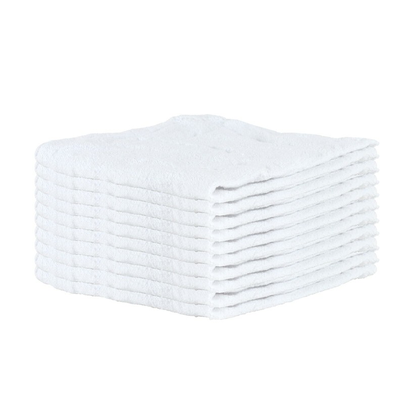 Pack of 10 White Shop Towels – 12 x 14 Cleaning Rags for Homes Cars Auto Garage