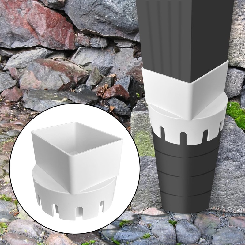 DLBEEM Gutter Downspout Adapter to Drain Pipe with 3" x 4" x 4", White gallery