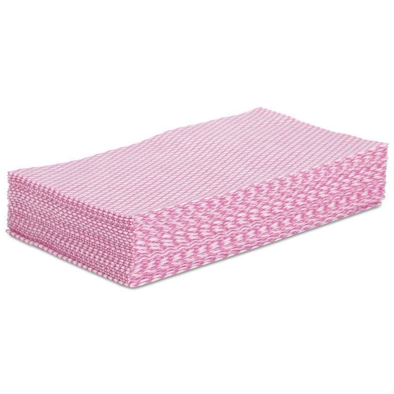 Boardwalk N8140 12 in. x 21 in. Foodservice Wipers – Pink/White (200/Carton) New