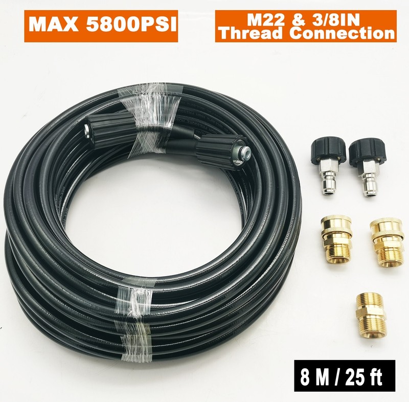 25 FT Pressure Washer Hose 1/4″ Replacement Power Wash Hose with Quick Connect
