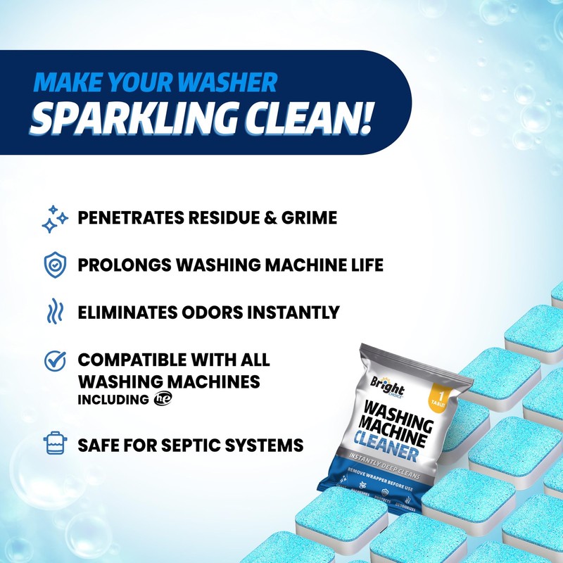 Washing Machine Cleaner Tablets 24 Pack - 24 Count (Pack of 1), Blue & White gallery