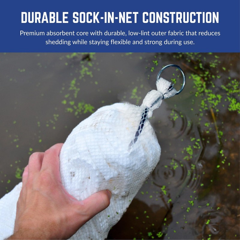 Spilfyter White Essentials Sock in Net Boom | 5" x 10' | 4 Count | Absorbs Pe... gallery