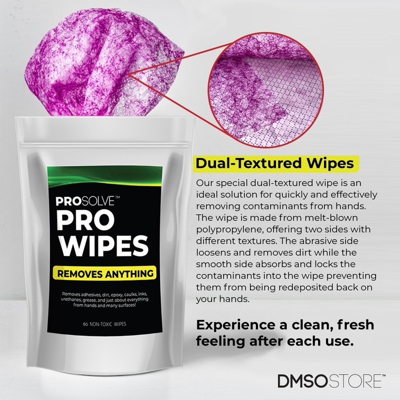 Prosolve Pro Wipes | Industrial Waterless Hand Wipes| 2 Bag (60 count each) gallery