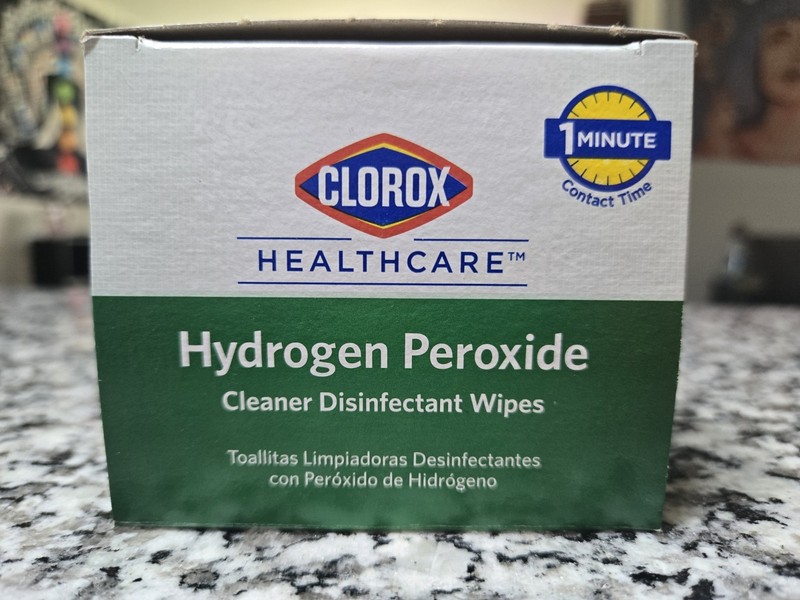 Clorox Hydrogen Peroxide Disinfectant Individual Wipes Box 50 Wipes Exp 2023