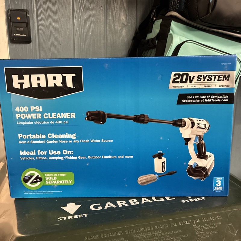 HART 20V Cordless 400 PSI Pressure Washer Power Cleaner (Tool only), NEW