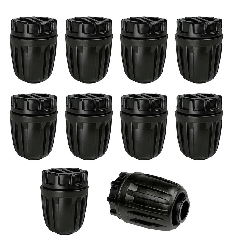 1/2 Inch Drip Irrigation Fittings End Caps, 10 Pack Plugs inch, Black