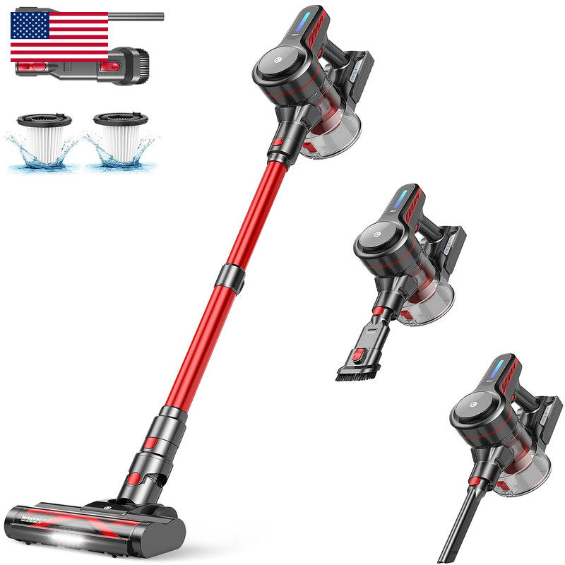 Chebio Cordless Vacuum Cleaner Stick Vacuum Powerful Suction 45Mins Runtime