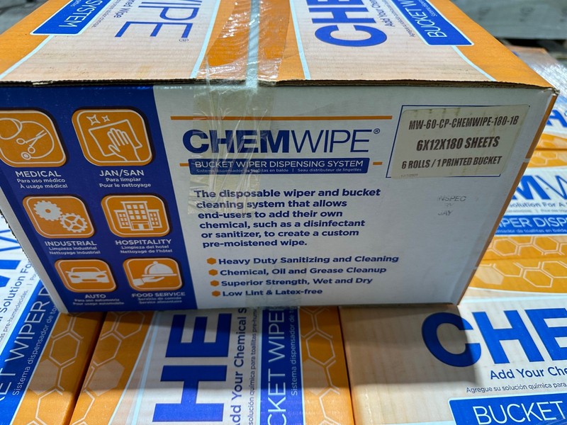 CHEMWIPE Bucket Wiper Dispensing System 6x12x180 Sheets 6 Rolls 1 Printed Bucket gallery