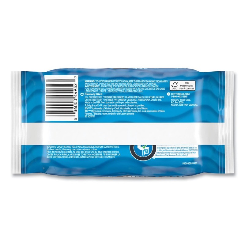 Cottonelle 44932PK Fresh Care 3.75" x 5.5" 1-Ply Cleansing Cloths - White New gallery