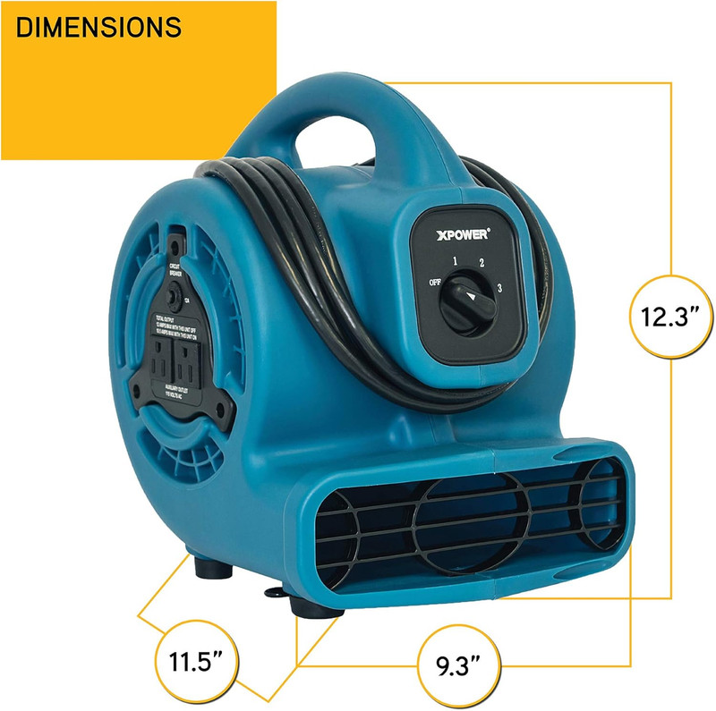 P-80A Mini Mighty 138 W 600 CFM Centrifugal Air Mover, Carpet Dryer, Floor Fan, gallery