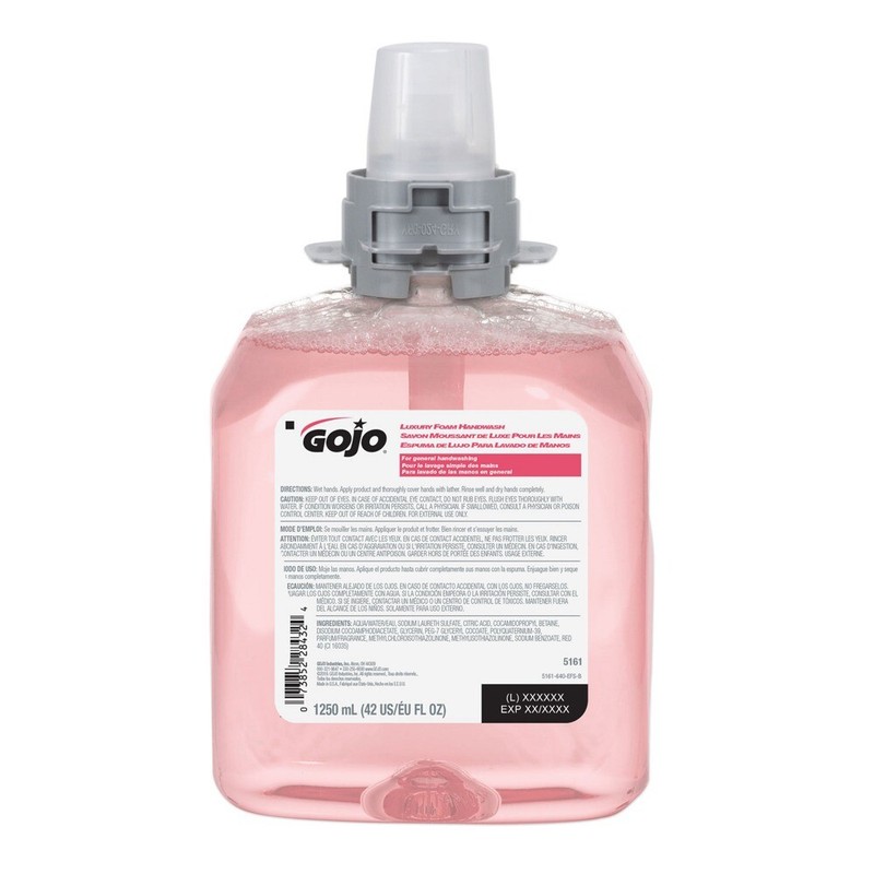 GOJO 516104CT 1250 mL Luxury Foam Handwash – Refreshing Cranberry (4/CT) New