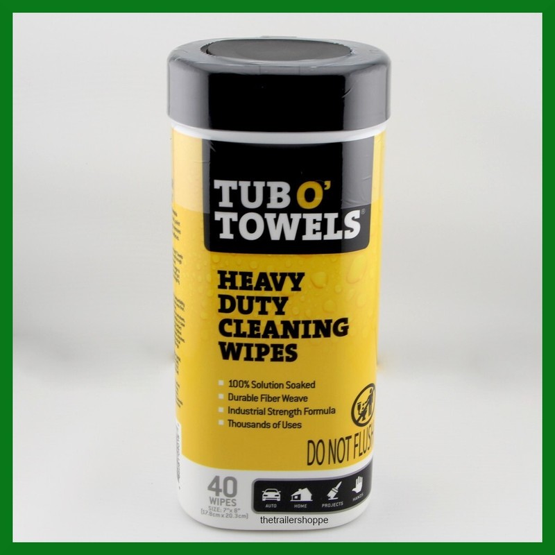 Industrial Strength Heavy Duty Cleaning Wipes Tub O' Towels -40 Large Wipes