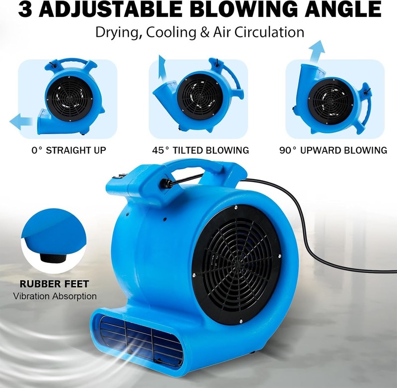 1/2hp Air Mover 2200 CFM Carpet Dryer Floor Blower gallery