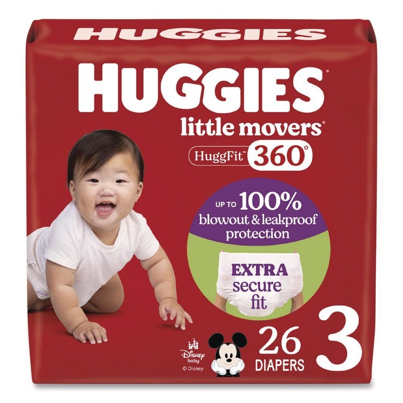 Huggies 56605 16 lbs. to 28 lbs. Baby Diapers - Size 3/Disney Design (4/CT) New
