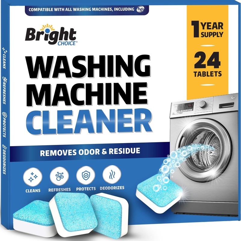 Washing Machine Cleaner Tablets 24 Pack - 24 Count (Pack of 1), Blue & White