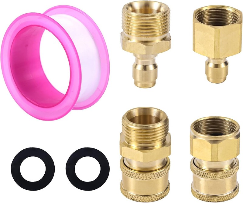 4pcs M22-15mm to 1/4in Pressure Washer Adapters, Coupler…