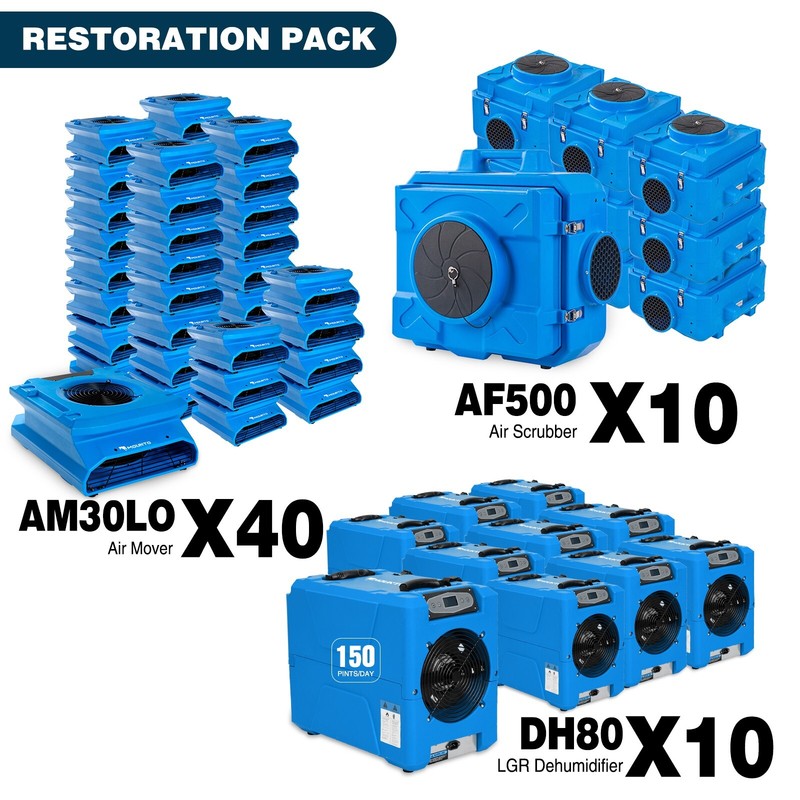 MOUNTO Water Damage Restoration Pack(40*AM30LOC 10*HEPA500 10*DH80)