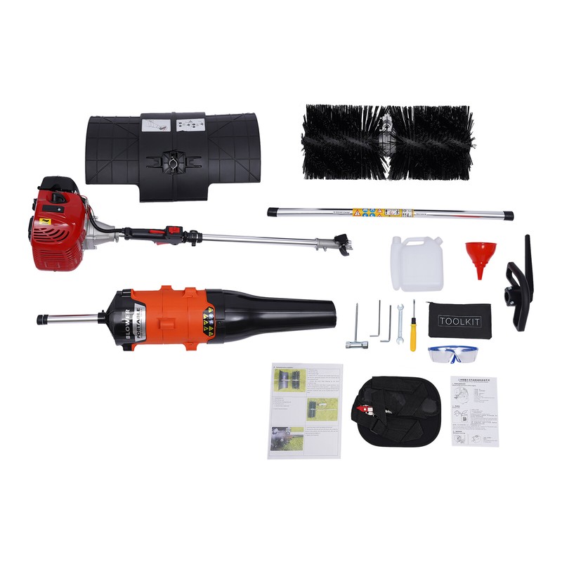 52cc Gas Power Hand Held Sweeper Broom Driveway Turf Artificial Grass Snow Clean gallery