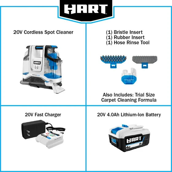 HART HPSP25B 20V Cordless Spot Cleaner Kit With 4Ah Battery and Charger gallery