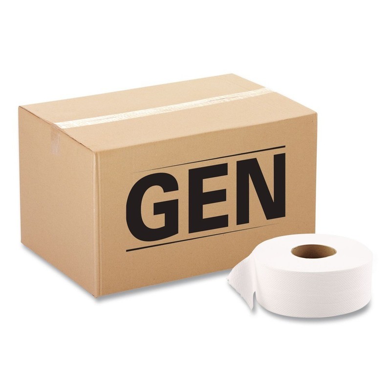 GEN 1513 3.3 in. x 1375 ft. 2-Ply JRT Jumbo Bath Tissue - White (6/Carton) New gallery
