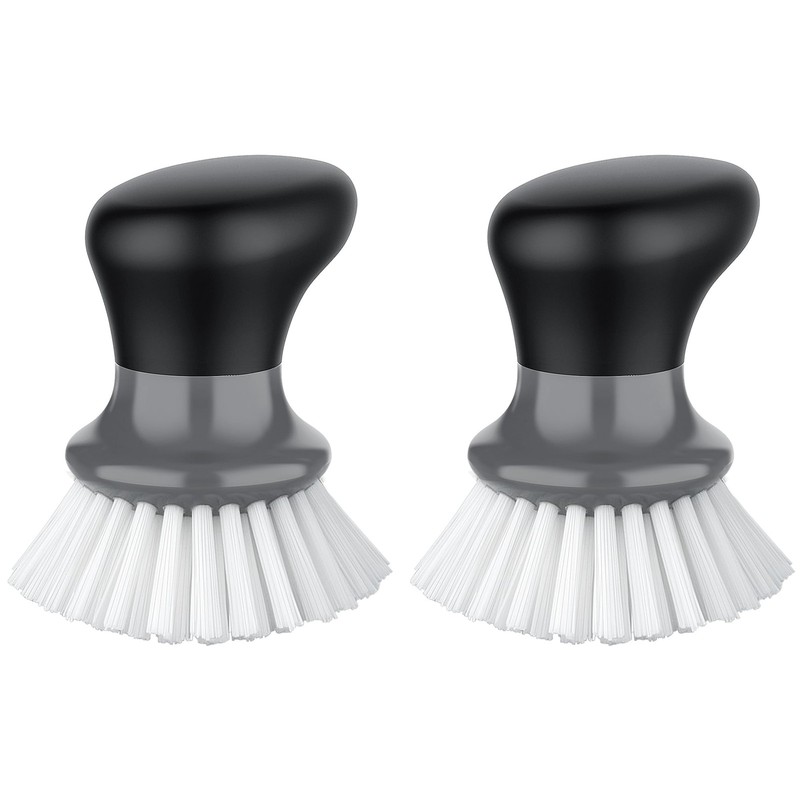 MR.SIGA Dish Scrub Brush, Palm Brush Scrubber 2.9 x 2.7x 3.7 inch, Gray