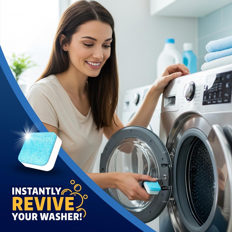 Washing Machine Cleaner Tablets 24 Pack - 24 Count (Pack of 1), Blue & White gallery