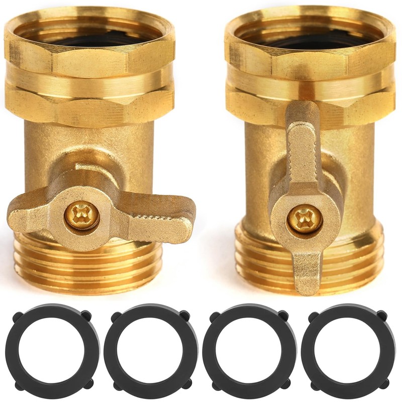 2 Pack Garden Hose Shut Off Valve – Extended Handle – 3/4″ 3/4 inches, 2