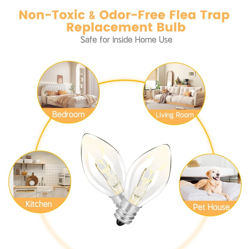 Original Flea Trap Light Bulb Replacement, 10 Pack 7W Replacement gallery