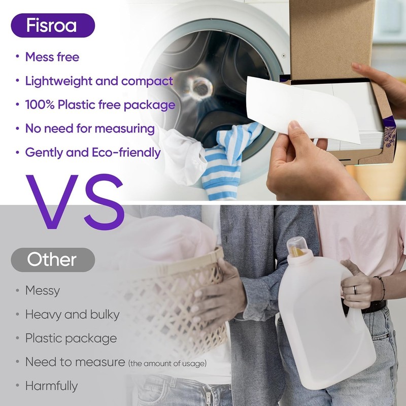 Lavender Laundry Detergent Sheets Travel Eco-friendly 300 Loads Fisroa Clothes W gallery