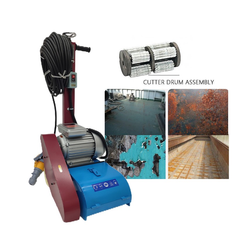 110V Hand-pushed Portable Deck Rust Remover Steel Plate Surface Scaling Machine