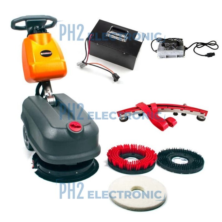 RT15+ 14" Walk behind Floor Scrubber Machine,Lithium battery,14500 sqft/h