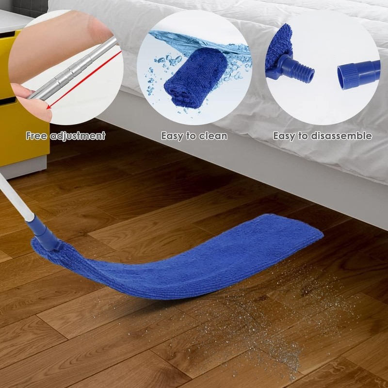 Retractable Gap Dust Cleaner Brush with Long Handle (30 to 100 43*5*3, Blue gallery