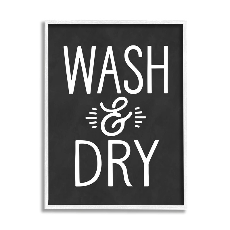 Stupell Industries Wash And Dry Vintage Cleaning Phrase Kitchen Laundry